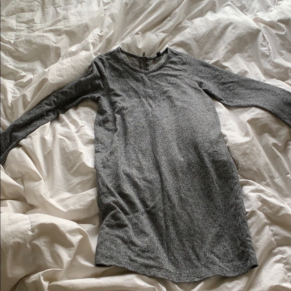 Monki long sleeves grey midi dress